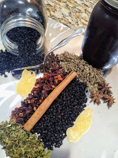 Organic Elderberry Syrup Kit-Organic Ingredients with Brewing Bag 3.65 Oz
