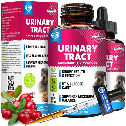 Cat & Dog UTI Treatment Drops 60 ml 2-Pack Cranberry & D-Mannose Bladder Support